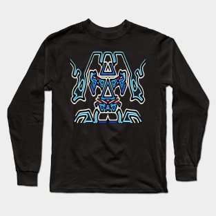Angry Robot Neon Blue Long Sleeve T-Shirt